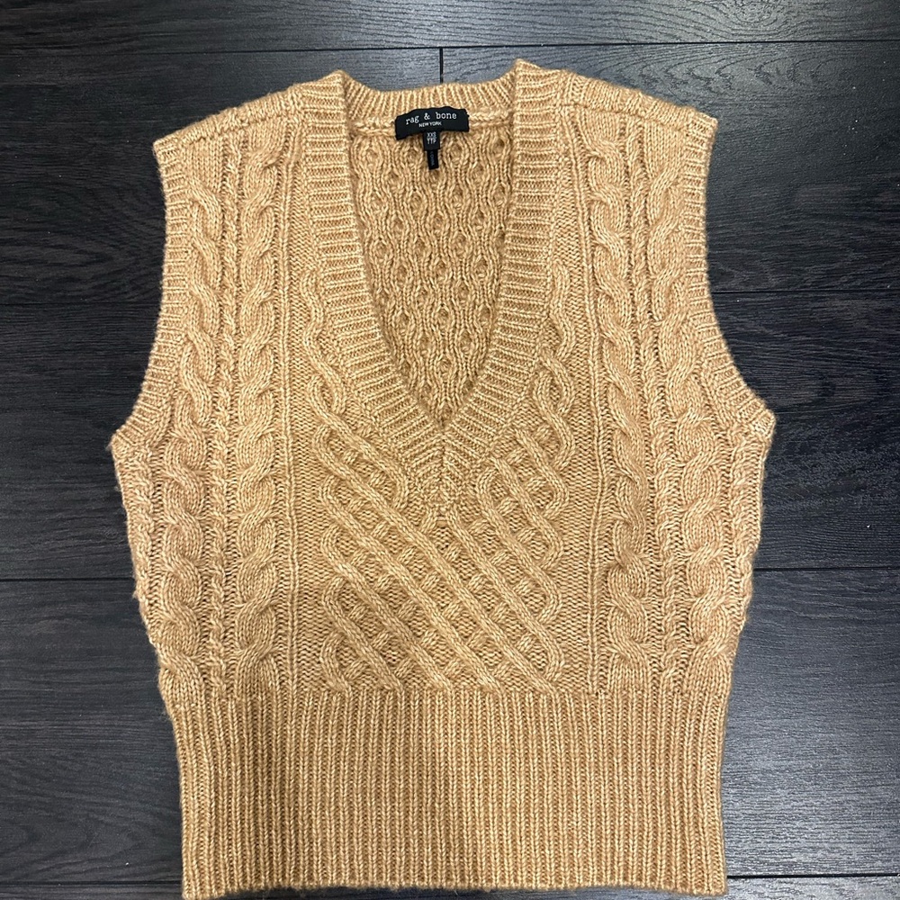 Rag & Bone Tan Knit Sweater Vest